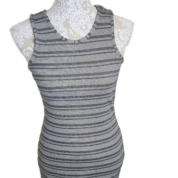 Marine Layer Striped Lexi Rib Daytime Midi Dress Sheath NWT Women's Medium - Picture 2 of 8